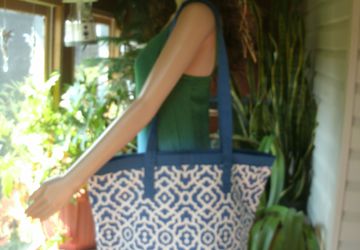 ON SALE Extra Large Shopping Tote made with Waverly Home Decor Fabric