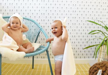 Baby hooded bath towel, teddy ears bathrobe