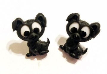 Little Black Dog Post Earrings #36
