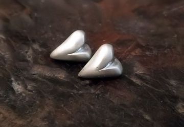 Sterling Silver "Little Love" In Your Heart Stud Earrings