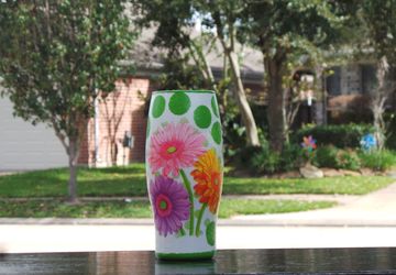 Handcrafted Decoupaged Flower Vase