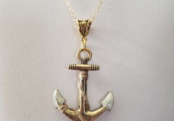 Anchor Necklace/Bone Anchor Pendant/Nautical Necklace/Nautical Jewelry/Mermaid Necklace/Ocean Pendant/Once Upon A Time/Ocean Jewelry