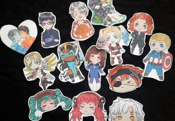 5 Pack Stickers Mixed Anime Comics Games