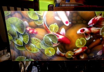 A painting in aerographics without frame