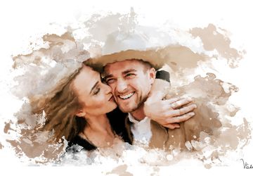 Custom Watercolor Portrait - Illustrated From Your Photos