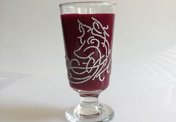 Handmade decorative footed short highball glass