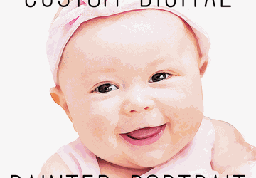 Digital painted portrait from photo