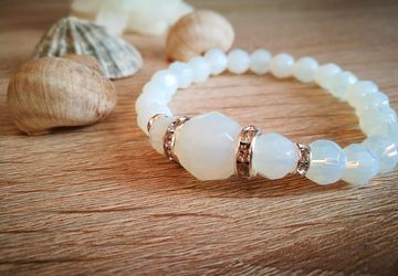 Gemstone braclet with earrings with Swarovski