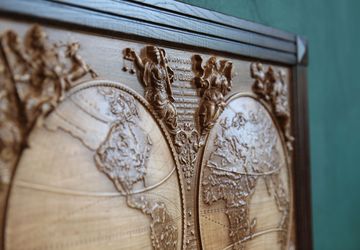Wooden 3D World Map
