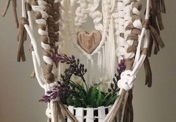 Suporte flores Entrançado Macramé