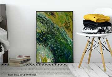 Large Green Painting, Acrylic Fluid Painting on Canvas, 24 x 36 inches, Green Abstract Wall Art, Original Acrylic Art, Green Abstract Art