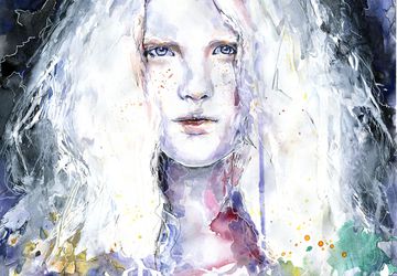 A watercolor painting "A portrait"