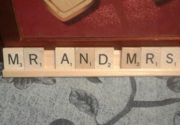 Mr and Mrs sign, wedding decor, wedding decorations, scrabble, scrabble art