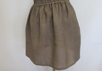 Size M-L /8-10 US linen skirt,skirt with pockets,hand made skirt,short skirt,linen women skirt,ready to ship skirt,Women brown linen skirt