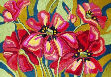 CREATIVE HANDMADE PANEL FROM FABRIC AND THREADS!