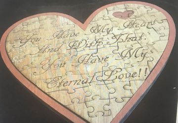 heart puzzle with love message