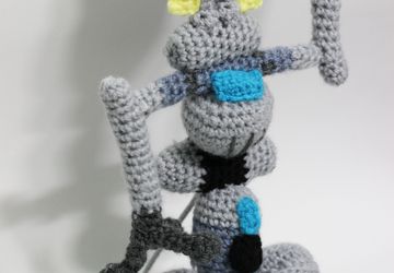 Johnny 5 robot Short Circuit 1986 film Chibi Plushie Amigurumi Stuffed Toy Doll Handmade Softies Gift Baby Crochet Knit Inspired Plush