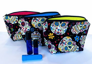 Black Sugar Skull Essential Oil Bag