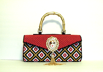 Red,Black and Gold large Clutch/Evening bag