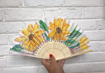Sunflowers Hand Painted Hand Fan