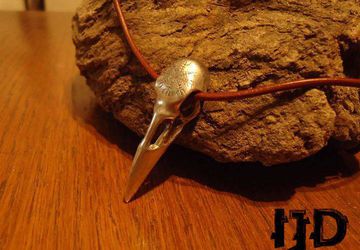 Raven Necklace - Bird Skull Necklace - Crow Skull Necklace - Silver Raven Skull - Silver Crow Skull - Bird Skull - Gothic Skull Necklace