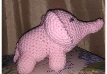 Pink crochet elephant