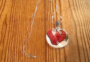 Strawberry broken blue ridge necklace