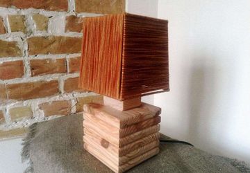Handmade bedside lamp "Chalet"