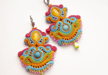 Colorful Folk earrings | Ethnic Mexican earrings | Frida Kahlo inspired Multicolored jewelry