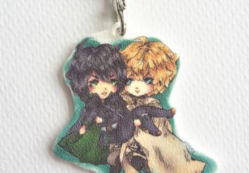 Cute Mika and Yuu Keychain
