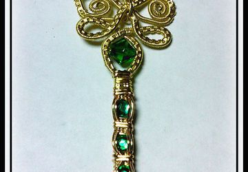 Wire wrap weave butterfly pendant