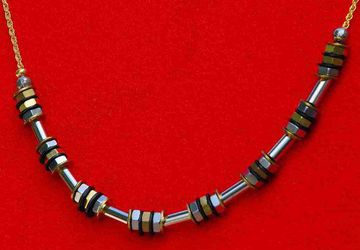 NECKLACE CHOKER ,Stainless Steel, Brass, Industrial Design