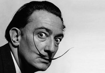 "Salvador Dali" wooden brooch