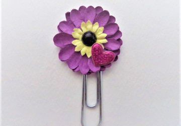 Purple Flower Paper Clip