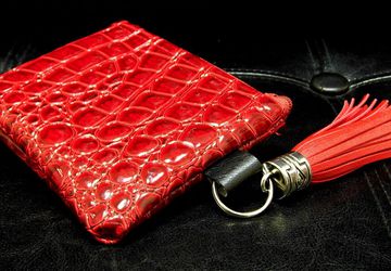 Keychain Wallet, Keyfob Wallet, Small Vegan Wallet, Red Card Holder, Keychain Pouch, Business Card Holder, Wallet Keyfob