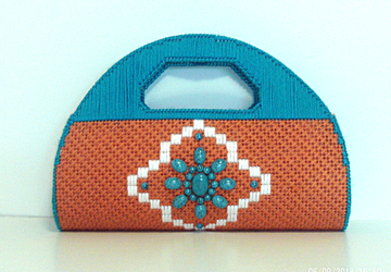 Southwestern Terra-Cotta and Turquoise Clutch