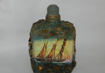 Sailboat green bottle