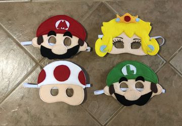 Felt Mario Inspired Masks, dramatic play, costume accessories
