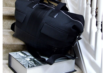 Mens Vegan Leather Weekender bag, Black Faux Leather Bag, Large Weekend Unisex bag, Oversize Luggage Carrier