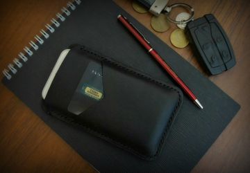 A phone leather case (black)