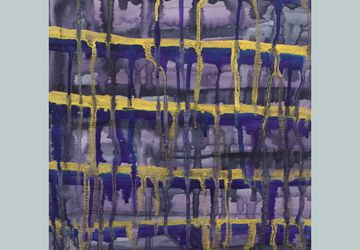 Abstract Painting - Drip Painting - Purple Painting - Gold Painting - Small Painting - Home Decor - Office Decor - Wall Art - Poetry Art