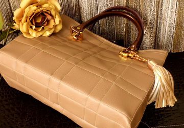 SOLD!!! Camel tan handbag, Brown vegan leather handbag, Womens work bag, Large purse with tassel