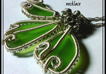 Lime Green recycled glass "Petal Pushers" necklace