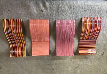 Beautiful multicoloured fused glass spoon rest