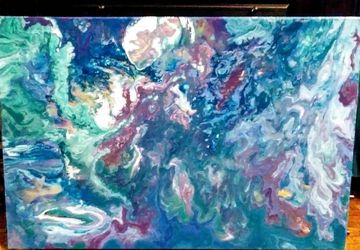 Dirty Pour / Resin Painting/ Abstract Painting/ Resin Dirty Pour/ On Sale/Dorm Decor/ Birthday/Home Decor/ Fluid Painting/ Purple/ Addiction