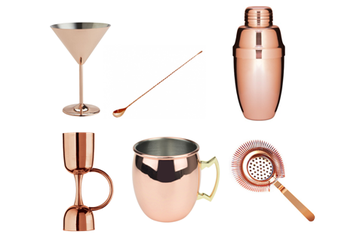 Handcrafted Copper Bar Set