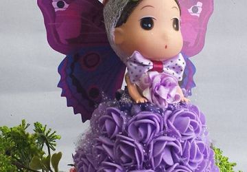 ANGEL CHRISTMAS ORNAMENT, PURPLE DOLL ORNAMENT, FLOWER DOLL BELL ORNAMENT