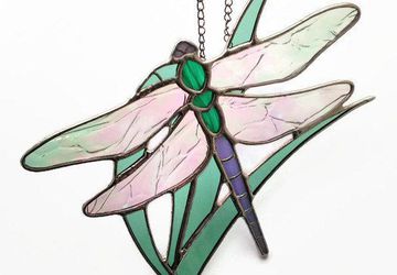 Turquoise Dragonfly with Rainbow Wings, Dragonfly Suncatcher Window Hanging