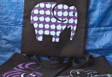 A bag with a painting