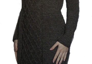 A knitted brown dress